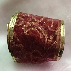 Elegant Gold and Red Jewelry Ribbon